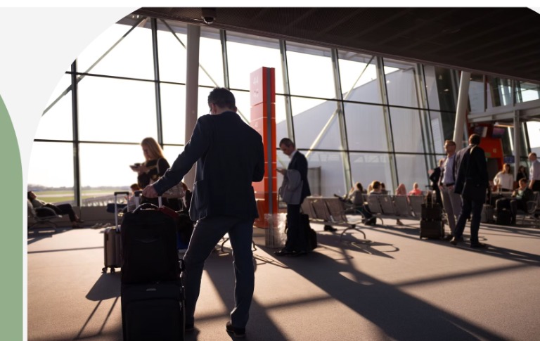 Traveler at an airport
